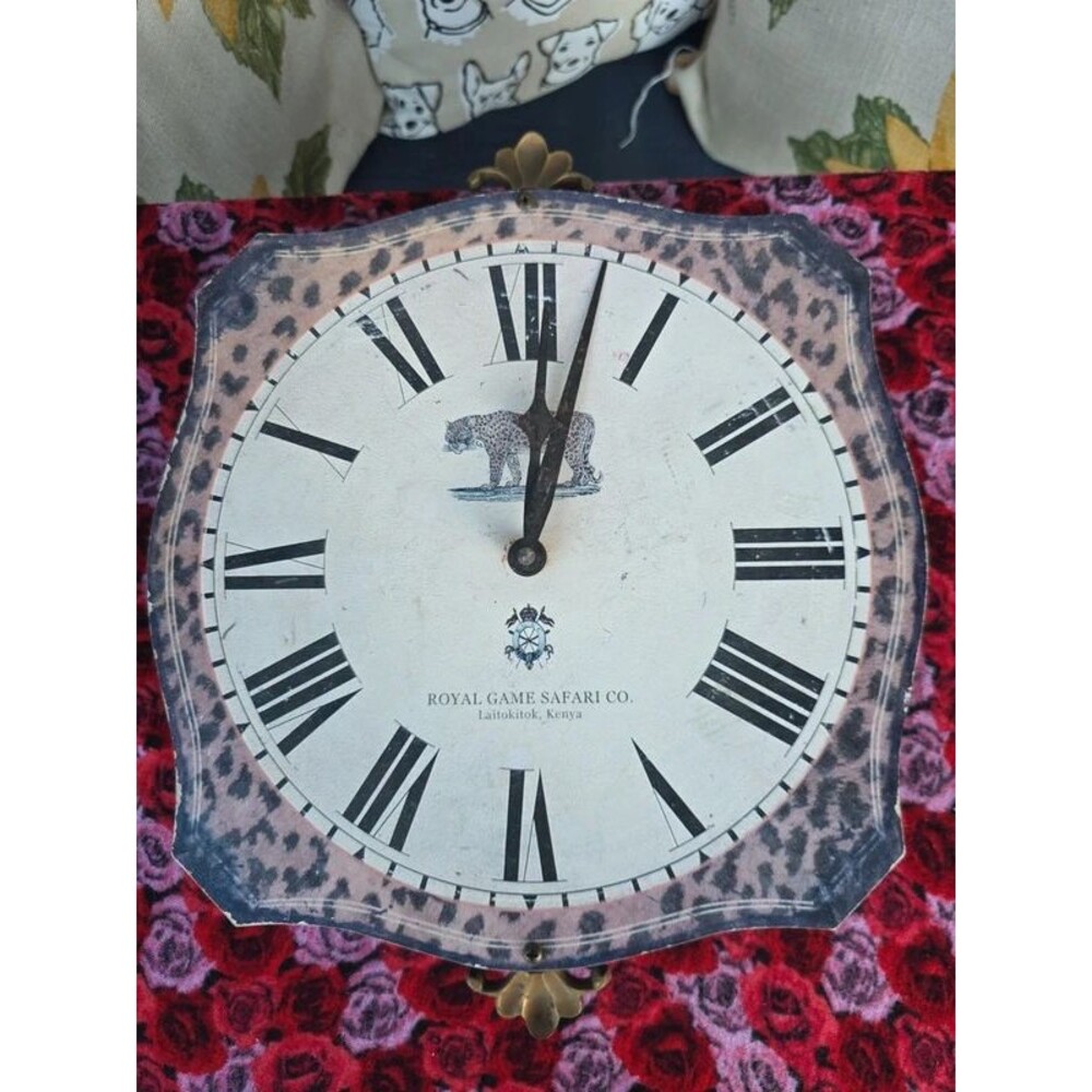 AS-IS Not Working Vintage Hemingway Collection Timeworks Cheetah Wall Clock